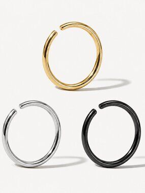 Aura Basics | 3 Pack Nose Ring Set (Black, Gold and Silver)